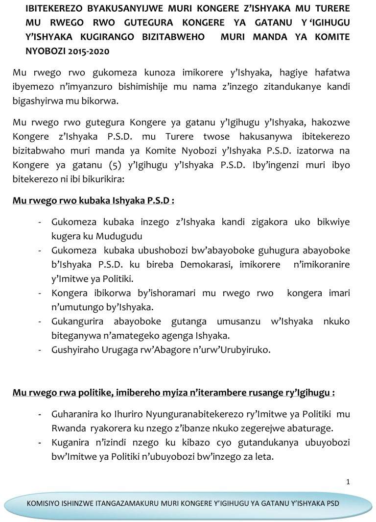 (2015-2020) Ibitekerezo bizitabwaho