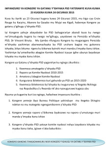 Read more about the article Ibyemezo bya kongere ya 5 ya PSD